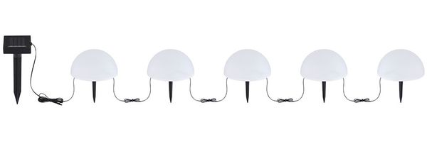 5er Set RGB LED Solarleuchten, Halbkugeln, weiß, 15 cm