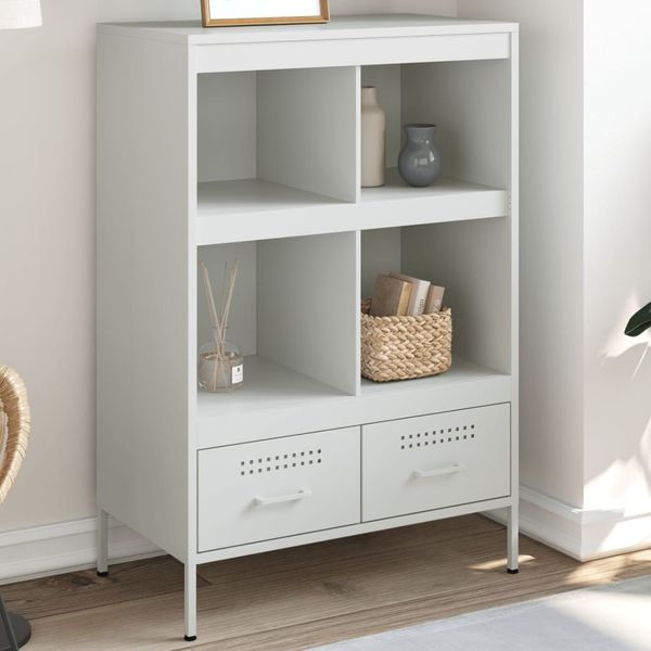 Highboard, BuffetSchrank, Büroschrank Weiß 68x39x101,5 cm Stahl