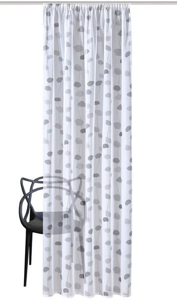 HOME WOHNIDEEN Vorhang EFFIE Schlaufenschal Voile-Vorhang Transparent mit Zugband Elegant (1 St), Schlaufen, halbtransparent, Polyester