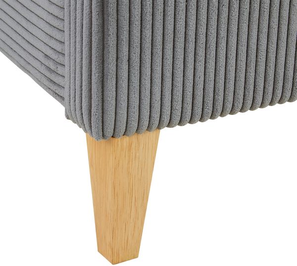 Polsterbett 140x200 cm mit Matratze Grau Cord Doppelbett Bett Bettgestell Lattenrost Stoffbett Bild 8