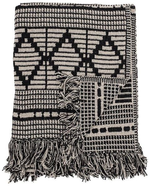Bloomingville - Gutte Recycled Cotton Throw 160x130 cm - Black
