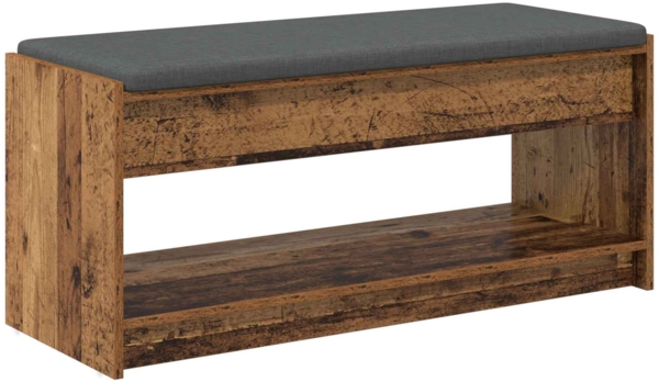 vidaXL Flurbank mit Kissen mit Regal Altholz 103 x 38 x 45 cm 891590