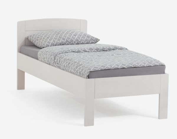 Dico Massivholz Einzelbett Komfortbett Seniorenbett 430.03, Buche weiß lackiert Größe 100x220 cm