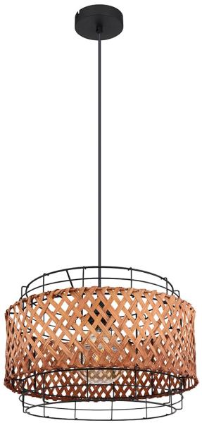 Hängeleuchte, Bambusgeflecht, Gitter-Design, H 120 cm