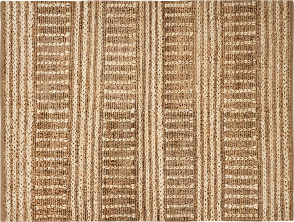 Teppich Jute beige 160 x 230 cm Streifenmuster Kurzflor KAMBERLI