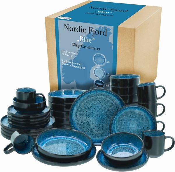 Nordic Fjord Blue, Kombiservice 30-tlg (mo)