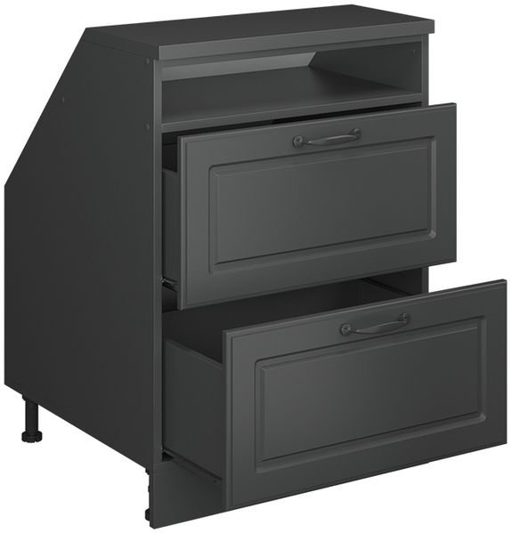 Küchenschrank für Dachschrägen R-Line Anthrazit Landhaus 60 cm mit 2 Schubladen, Schrankkorpus 60 cm Tiefe Vicco Bild 3