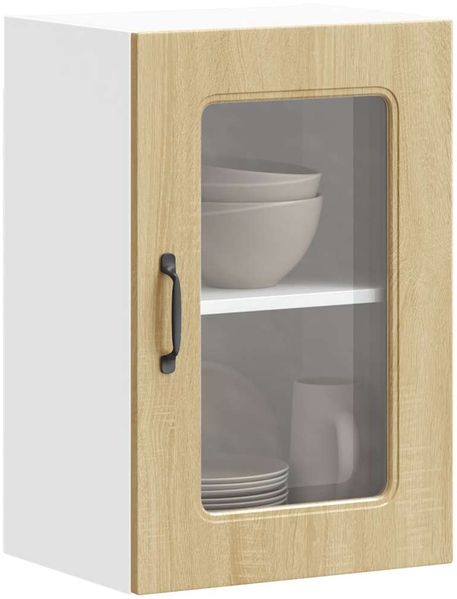 vidaXL Küchen-Hängeschrank mit Glastür Kalmar Sonoma-Eiche Holzwerkstoff 853530