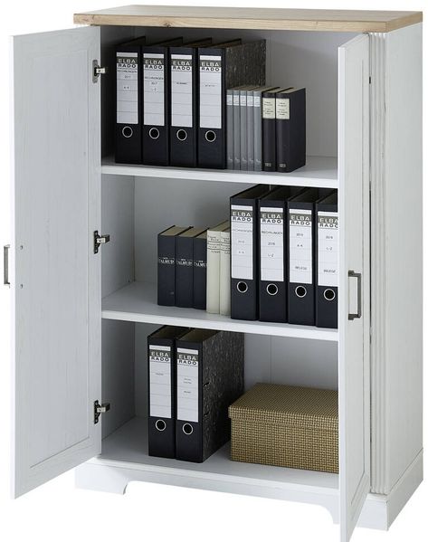 Schrank Büro Ordner JÜLICH-36 in Pinie hell mit Artisan Eiche Nb, B/H/T: ca. 86/127/38 cm Bild 4