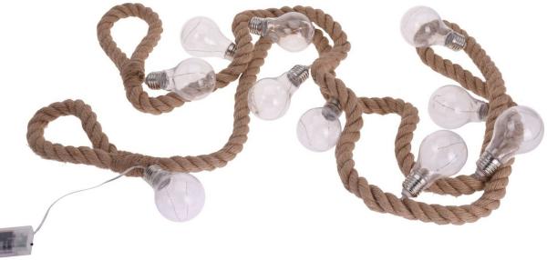 Spetebo LED-Girlande Glühbirnen Lichterkette auf Seil warm weiß- 30 LED, 30-flammig, Deko Beleuchtung Batterie betrieben