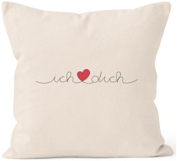 MoonWorks Dekokissen Kissen-Bezug Ich Liebe Dich Valentinstag Geschenk Schriftzug Kissen-Hülle Deko-Kissen Baumwolle MoonWorks®