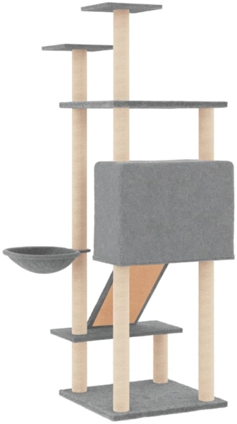 vidaXL Kratzbaum mit Sisal-Kratzsäulen Hellgrau 153 cm 171751 Bild 4