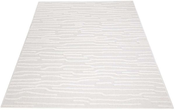 Carpet City Teppich In-& Outdoorteppich Santorini 450, 3D-Effekt, Gestreift, rechteckig, Höhe: 5 mm, Wetterfest & UV-beständig für Terrasse, Balkon, Küche, Flur