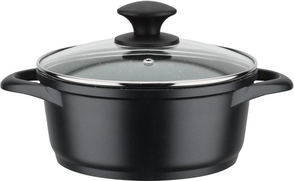 GSW Kochtopf Gourmet Granit, Aluminiumguss, mehrfache, langlebige VITAFLON®GRANIT Antihaft-Versiegelung, Induktion