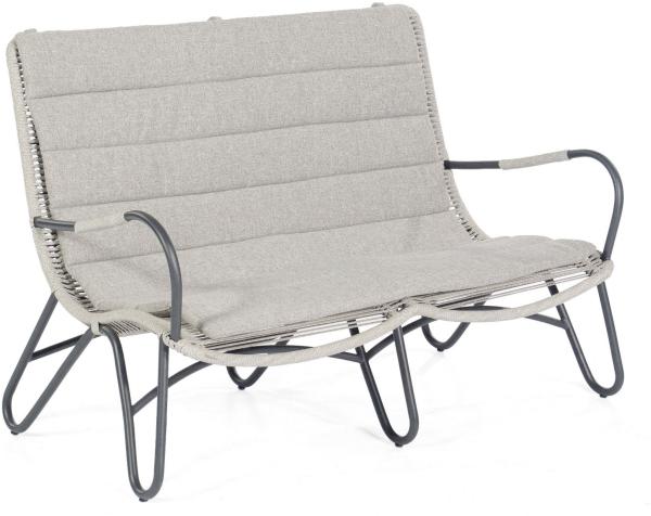 Sonnenpartner Loungesofa Charité Alu/Polyrope silbergrau Relaxsessel Garten-Sofa