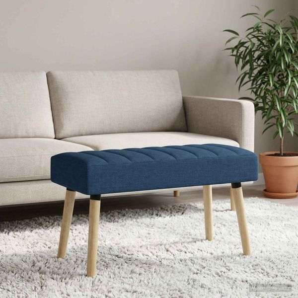 vidaXL Kanalgepolsterte Bank Blau 80 x 40 x 46 cm Stoff 42038481