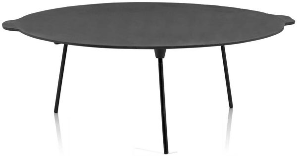 BBQ-Toro Grillplatte Gusseisen Grillplatte Ø 60 cm mit 3 Beinen, Untersetzer rund