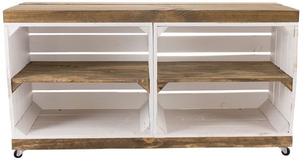 Kistenkolli Altes Land Allzweckkiste Sitzbank TV Bank Caro Holzbank Schuhregal Schuhschrank Holzbank (Spar-Set)