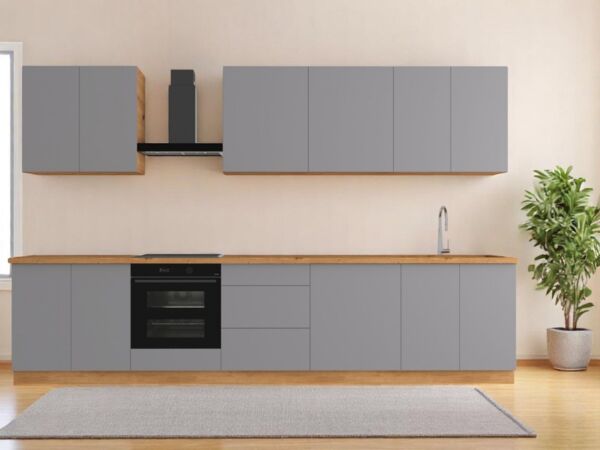 ROYAL24_MARKT Küchenzeile K89-G340 - Langen - Optimale Raumnutzung mit durchdachter Planung, (Komplett Set), Premium - Modern - Exzellent.