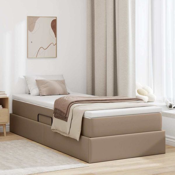 vidaXL Aufbewahrungsbett mit Matratze Cappuccino 100 x 200 cm 3370153