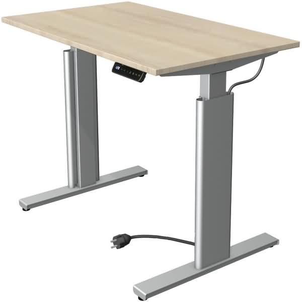 Kerkmann Schreibtisch Sitz-Stehtisch MOVE 3 silber 100x60x74-120cm elektr. höhenverstellbar ahorn