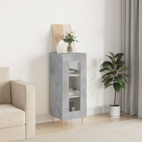 vidaXL Sideboard Betongrau 34,5x34x90 cm Holzwerkstoff 828784