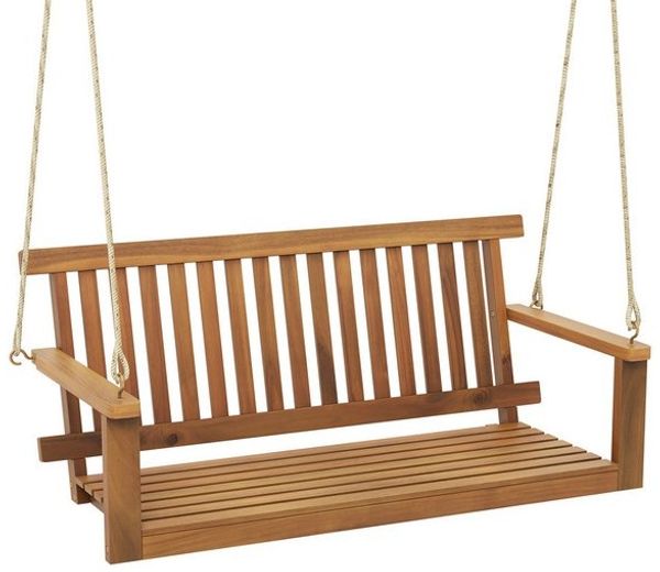 COSTWAY Hollywoodschaukel, Verandaschaukel Akazienholz, für 2 Personen, 360kg Bild 4