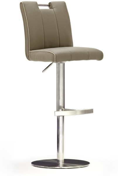 Barstuhl 'Casta III' - Kunstleder Weiß - Edelstahl Bild 4