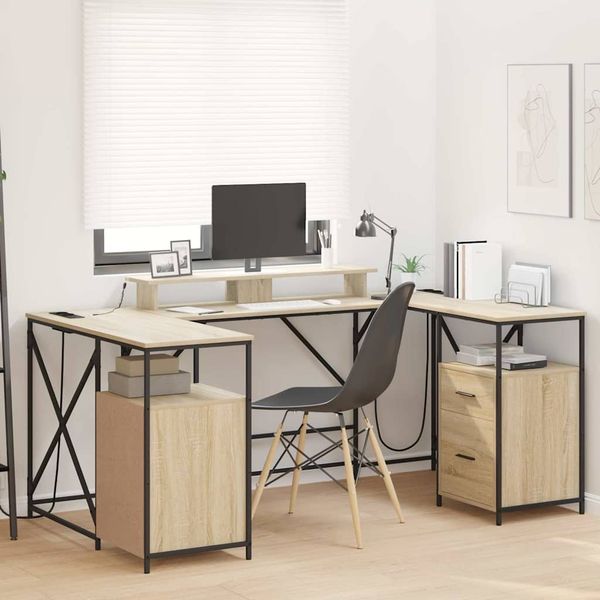 vidaXL Schreibtisch Sonoma-Eiche 182 x 101 x 87,5 cm Holzwerkstoff 3376137