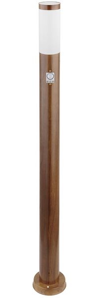 LED Stehleuchte, Bewegungsmelder, IP44, Holzoptik, H 110cm