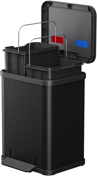 Hailo 'Öko Plus M' Treteimer, Stahlblech, Schwarz, 18 (2x9) Liter Bild 4