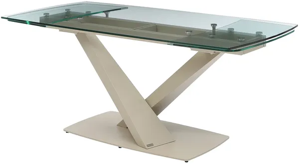 Vente-unique - MALATA Esstisch Glas TransparentBeige - B 90 cm x H 76 cm x L 220 cm260 cm180 cm Bild 5
