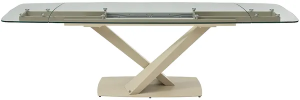 Vente-unique - MALATA Esstisch Glas TransparentBeige - B 90 cm x H 76 cm x L 220 cm260 cm180 cm Bild 4