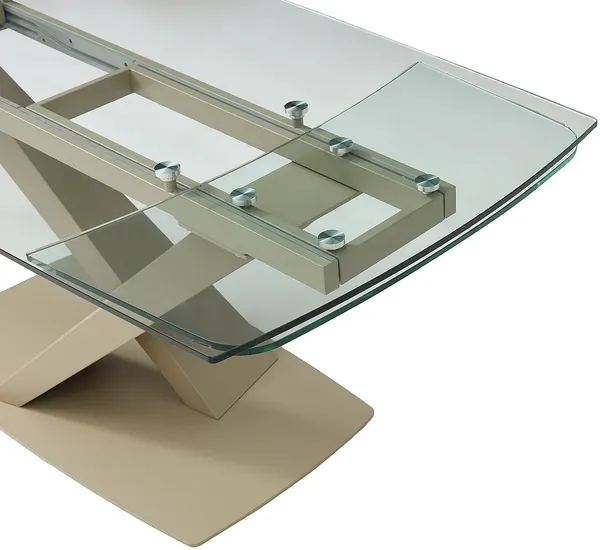 Vente-unique - MALATA Esstisch Glas TransparentBeige - B 90 cm x H 76 cm x L 220 cm260 cm180 cm Bild 7