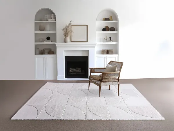 Vente-unique - MILUNA Teppich Stoff Weiß - B 230 cm x H x L 160 cm