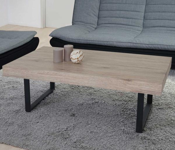 Couchtisch Kos T576, Wohnzimmertisch 40x110x60cm MVG-zertifiziert ~ San Remo, dunkle Metall-Füße