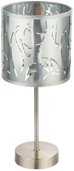 LED Tischlampe. silber, Dekorstanzungen, Höhe 35 cm, NADI