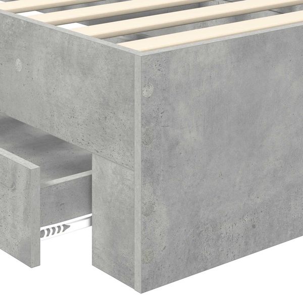 vidaXL Bettrahmen mit Kopfteil Beton Grau 90 x 190 cm Holzwerkstoff 3410030 Bild 10