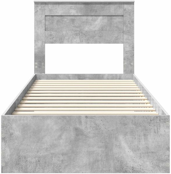 vidaXL Bettrahmen mit Kopfteil Beton Grau 90 x 190 cm Holzwerkstoff 3410030 Bild 7