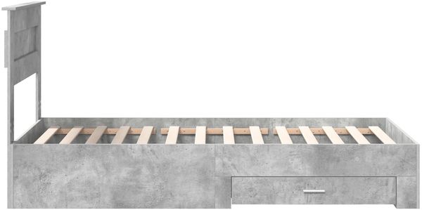 vidaXL Bettrahmen mit Kopfteil Beton Grau 90 x 190 cm Holzwerkstoff 3410030 Bild 8