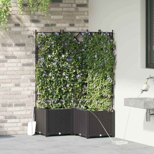 vidaXL Garten-Pflanzgefäß 3 Stk. Schwarz 80 x 80 x 142 cm PP 42002854