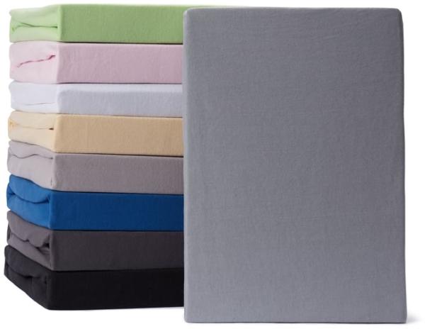 Lumaland Spannbettlaken 180x200cm grau 100% Baumwolle