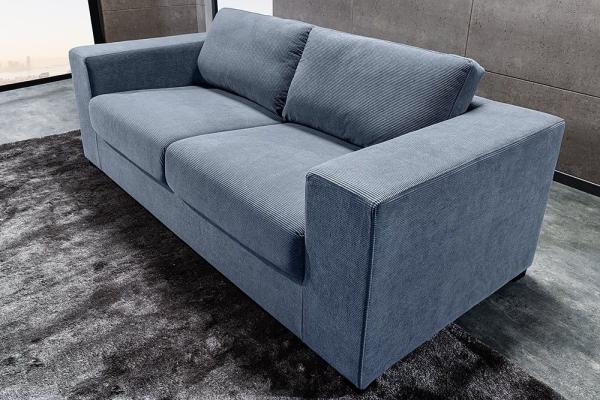 Design Schlafsofa DIVANO 196cm champagner Samt 3-Sitzer Sofa Bettfunktion