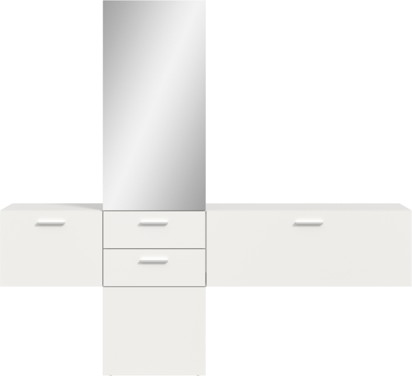 Garderobenkombination (B/H/T: 208x190x36 cm) in weiß Melamin