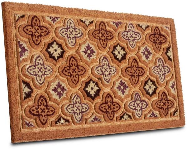 HANSE Home Fußmatte Mix Mats Kokos Moroccan Tiles, Türmatte, rechteckig, Höhe: 15 mm, Strapazierfähig, pflegeleicht, robust, wetterfest, UV-beständig