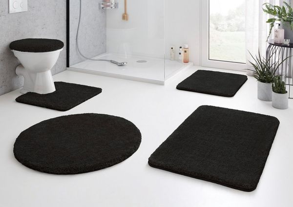 Kleine Wolke Badematte RELAX, Höhe 30 mm, rutschhemmend beschichtet, fußbodenheizungsgeeignet, Polyacryl, rechteckig, 2er-Set 55x65 cm / 60x100 cm, Badteppich, Uni Farben, rechteckig, rund & als Set erhältlich
