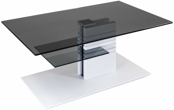 Couchtisch höhenverstellbar Cloe 100x47x60 Parsolglas Weiß/Grau