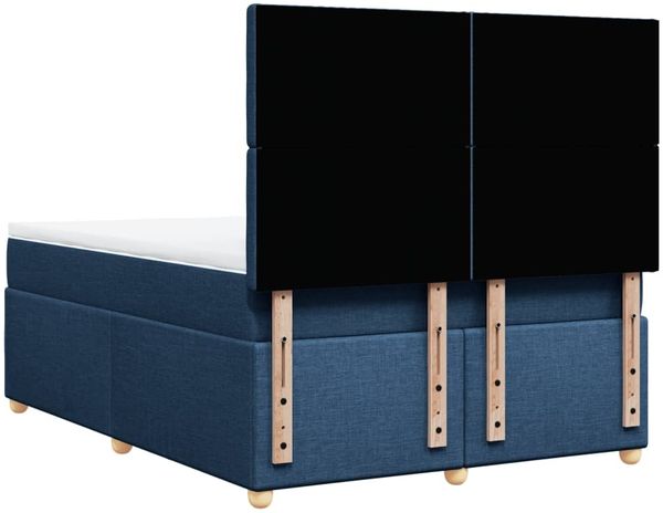 vidaXL Boxspringbett mit Matratze Blau 160x200 cm Stoff 3293651 Bild 8