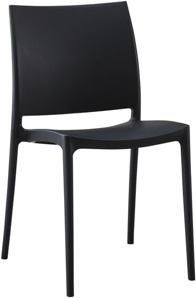 CLP Gartenstuhl Meton mit Lehne stapelbar wetterfest UV-beständig bis 150 kg,schwarz