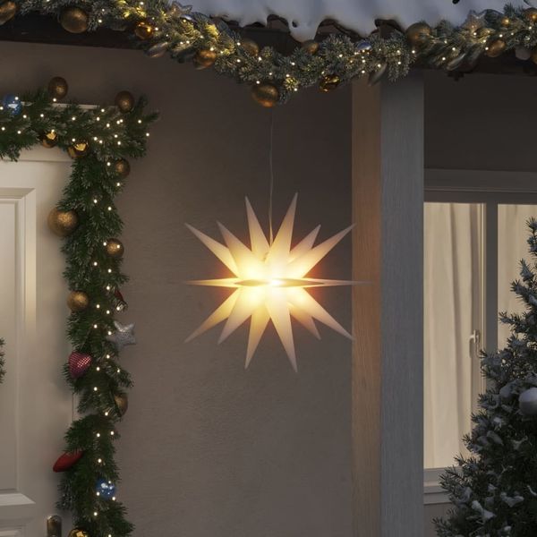 vidaXL LED-Weihnachtssterne 3 Stk. Faltbar Weiß 57 cm 3190442